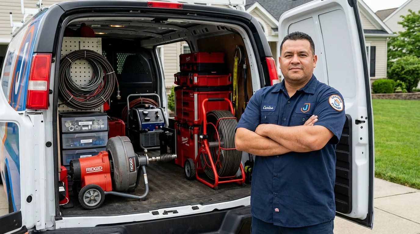 Professional drain cleaning equipment and Johns Plumbing LLC plumber in Bay Springs