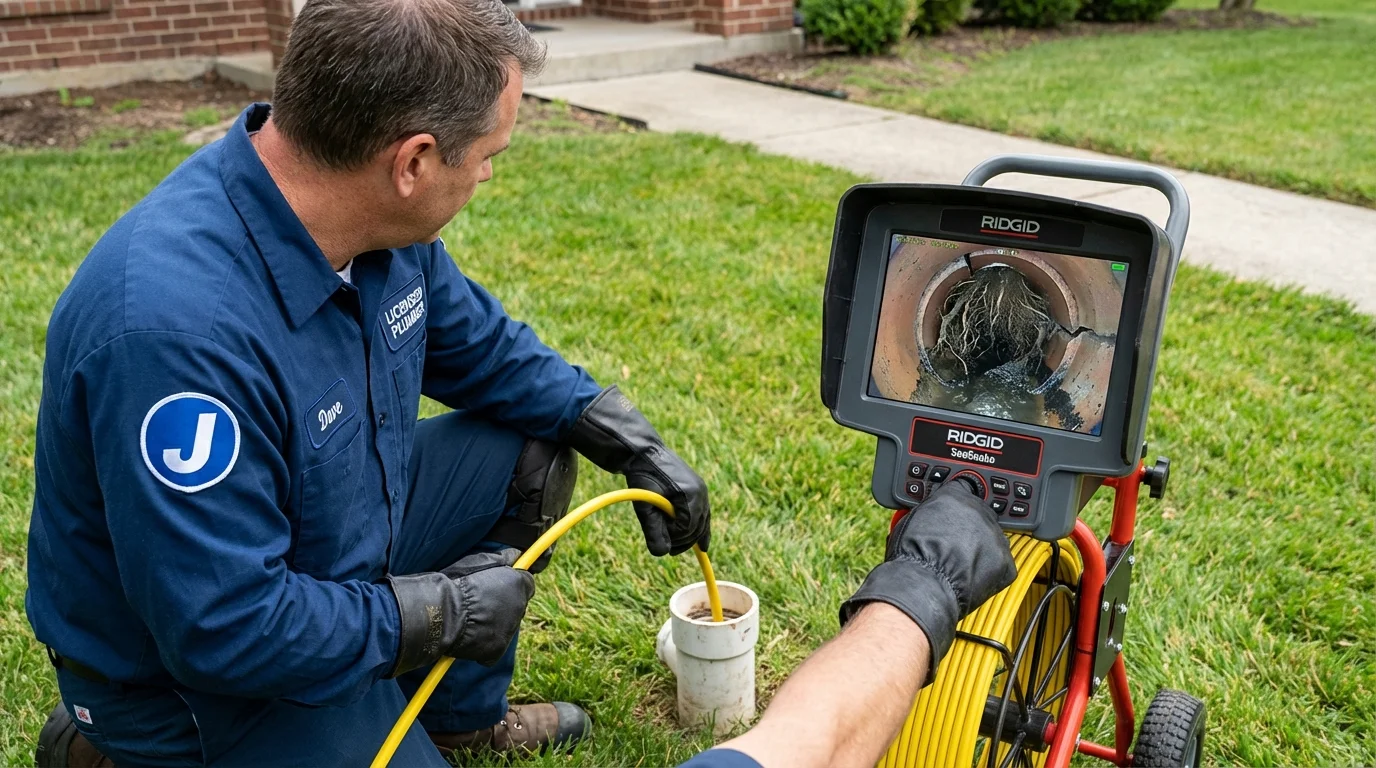 Sewer camera inspection being performed by Johns Plumbing LLC in Bay Springs