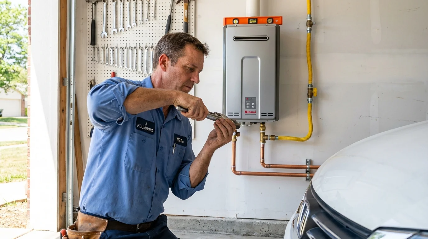 Tankless water heater installation by a Johns Plumbing LLC plumber in Bay Springs